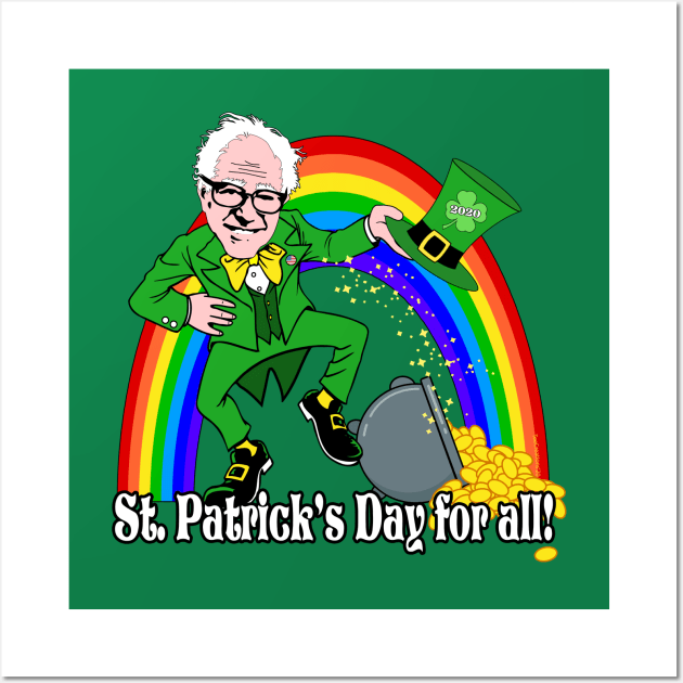 Bernie Sanders 2020 St. Patrick's Day for All Wall Art by TeeCreations